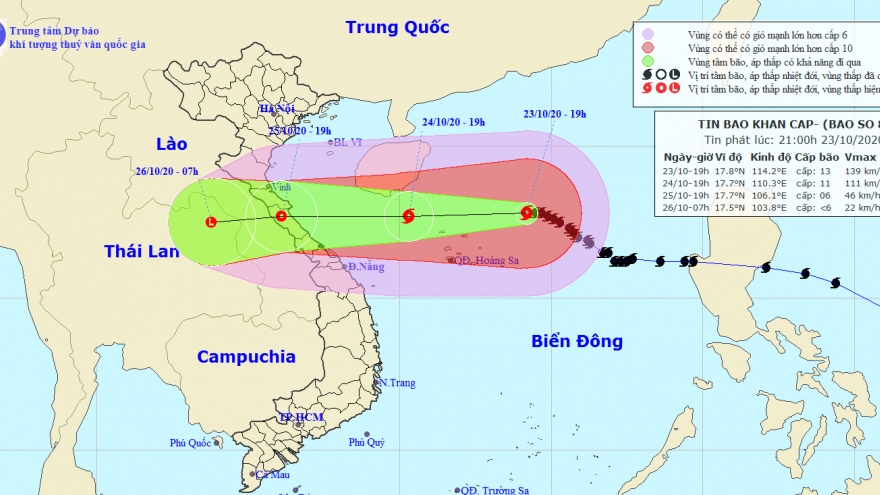 Bão số 8 giật cấp 15, chỉ còn cách Hoàng Sa 230km